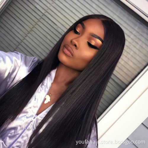 100% Human Virgin Hair Extension Cuticle Aligned Deep Parting Malaysian Straight Hair 4x4 Lace Closure with Baby Hair